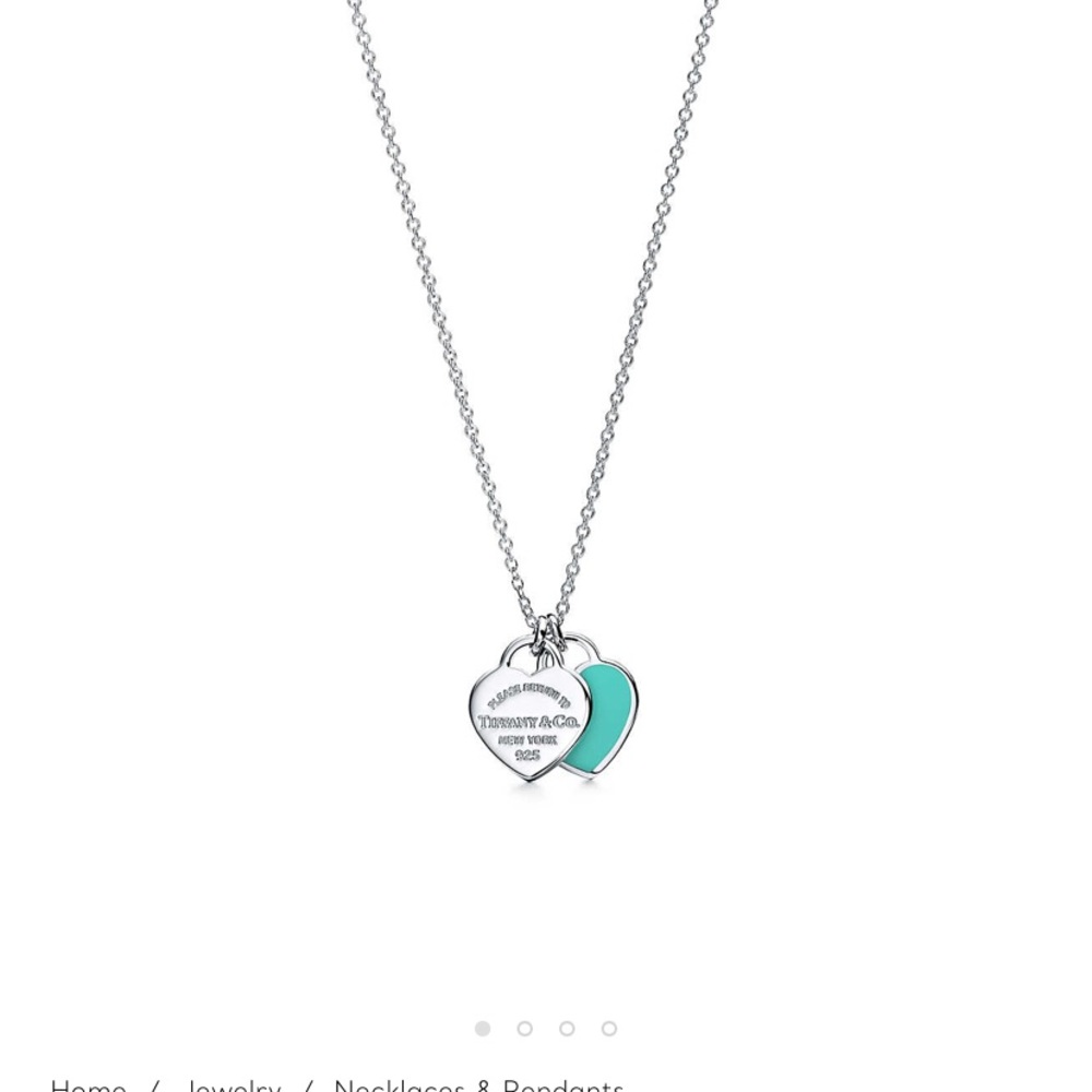 Tiffany double heart necklace and earrings set